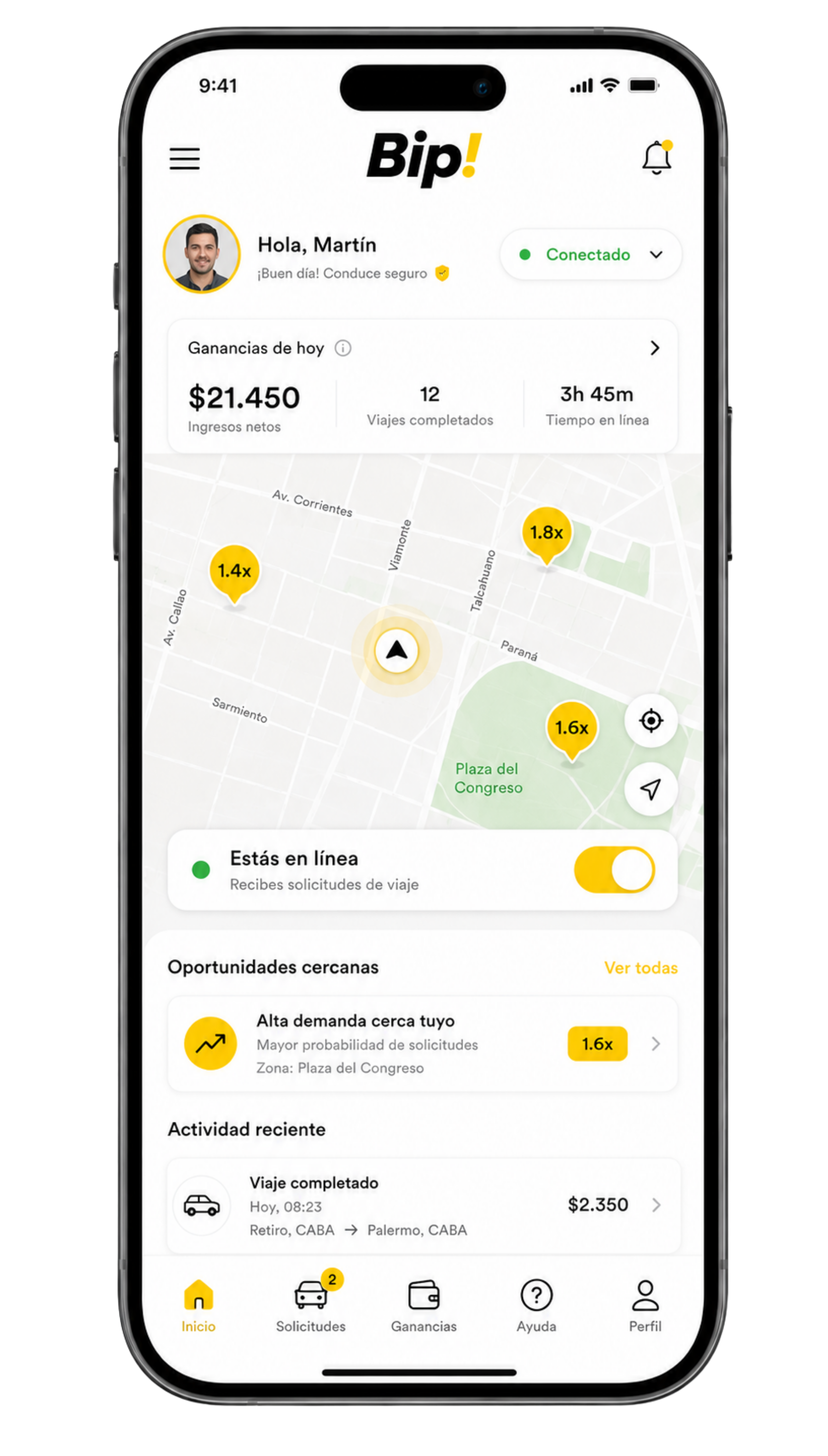 Aplicación Bip para conductores