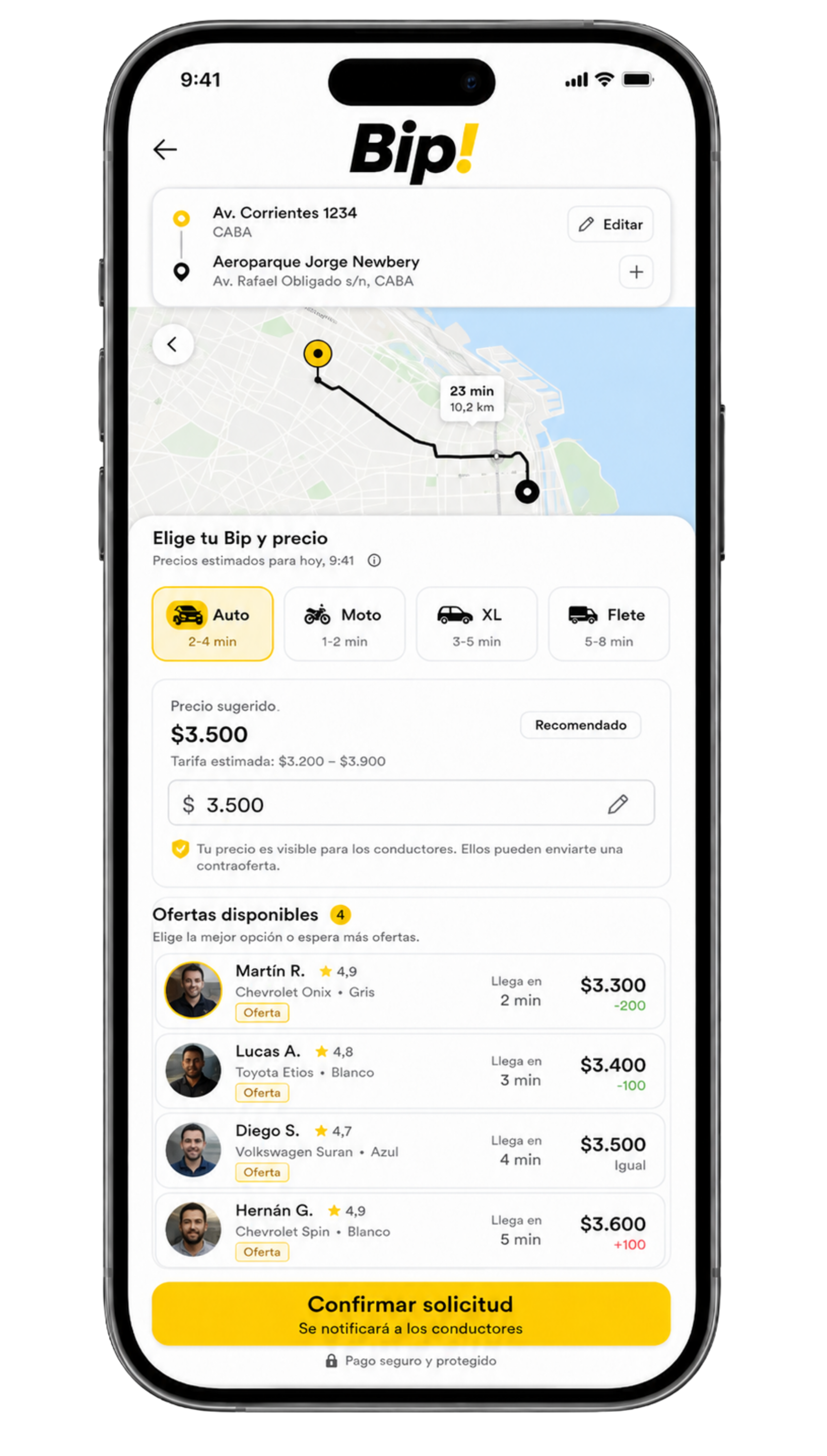 Ofertas de conductores en Bip